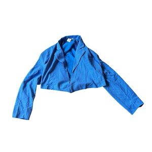 Collusion- blue pin stripped cropped women’s blazer